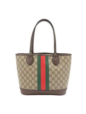 Gucci Ophidia Small Tote GG Supreme Leather Beige Brown